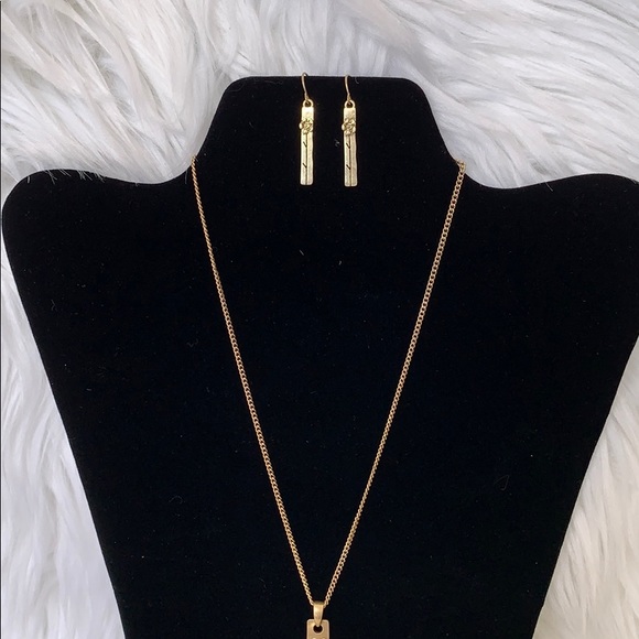 Bar Necklace & Earrings Set - Picture 3 of 3